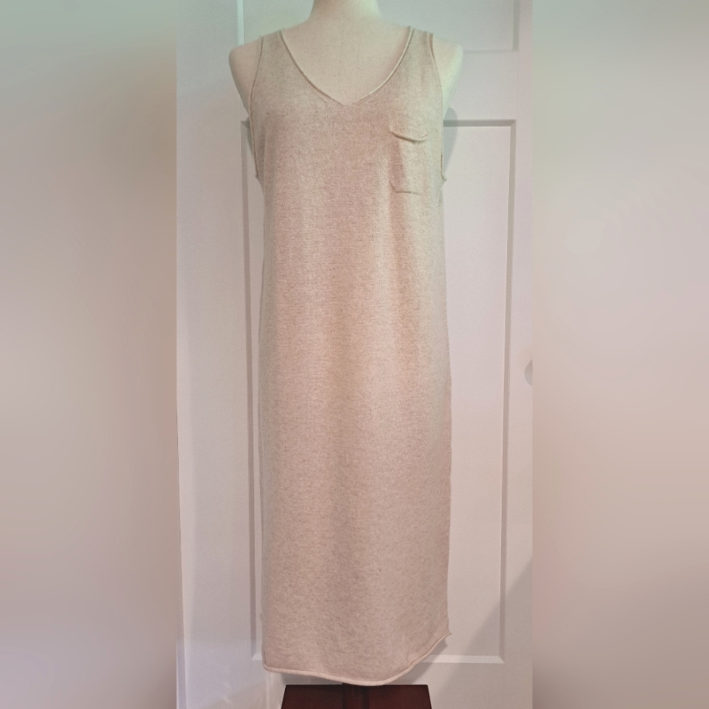 NWT Sleeveless V-Neck Sweater Dress (Cream) - nap loungewear